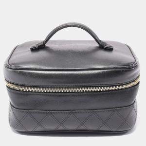 Chanel Black Leather Bicolole Vanity Bag