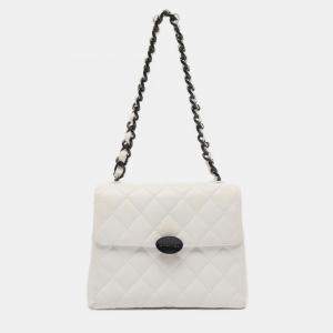 Chanel White and Black Lambskin Bekko Resin Flap Bag
