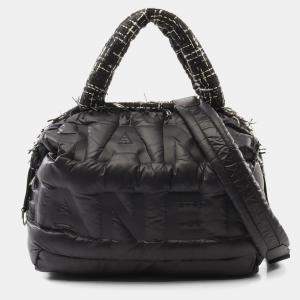 Chanel Black Nylon Coco Tweed Doudoune Bowling Bag