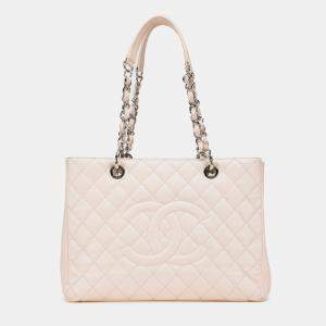 Chanel Beige Caviar Grand Shopping Tote