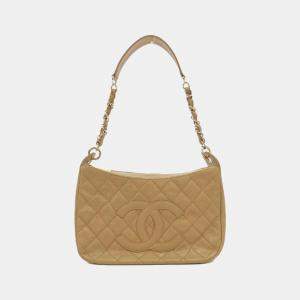 Chanel Beige/Sand Leather Shoulder Bag