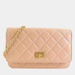 Chanel Pink Quilted Calf Leather Reissue Chain Wallet