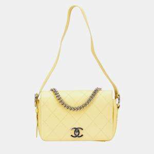 Chanel Yellow Leather Chain Shoulder Bag