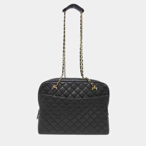 Chanel Black Lambskin Leather Shoulder Bag