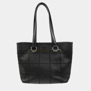 Chanel Black Leather Choco Bar Tote Bag
