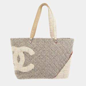 Chanel Pink Tweed Cambon Ligne Tote Bag