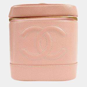 Chanel Pink Caviar Learher Timeless Vanity Shoulder Bag