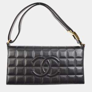 Chanel Black Lambskin Choco Bar Shoulder Bag