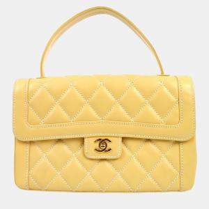 Chanel Beige Calfskin Wild Stitch Handbag