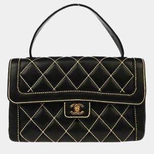 Chanel Black Calfskin Wild Stitch Handbag