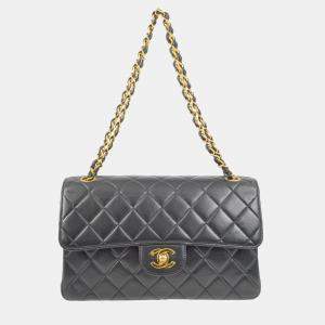 Chanel Black Lambskin Double Sided Classic Flap Shoulder Bag