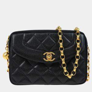 Chanel Black Calfskin Mini Camera Bag 