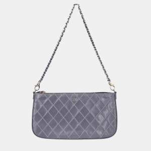 Chanel Gray Calfskin Wallet On Chain