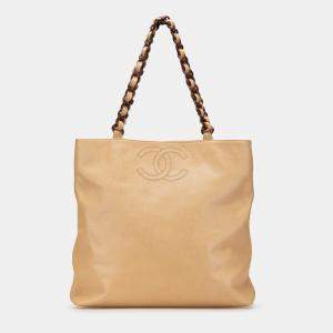 Chanel Brown CC Caviar Chain Tote