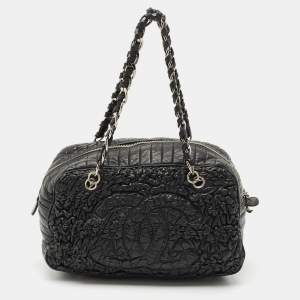 Chanel Black Quilted Leather Astrakan Bowler Bag