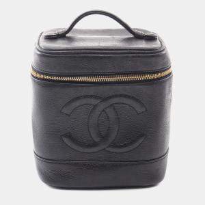 Chanel Black CC Caviar Vanity Case