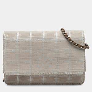 Chanel Beige Nylon New Travel Line  Wallet On Chain