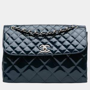Chanel Navy Blue Quilted Patent In The Business Flap