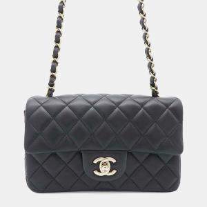 Chanel Black Lambskin Mini Rectangular Shoulder Bag