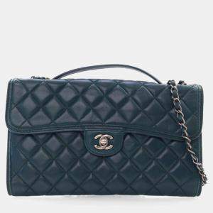 Chanel Green Lambskin Citizen Medium Flap Bag