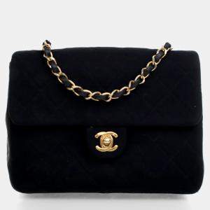 Chanel Black Calfskin Square Vintage Single Flap Bag