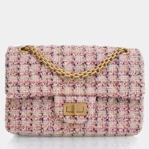 Chanel Pink Tweed Reissue 2.55 Flap Bag 224