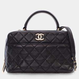 Chanel Black Lambskin Trendy CC Bowling Bag