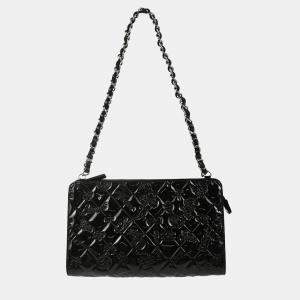 Chanel Black Patent Leather Icon Chain Handbag