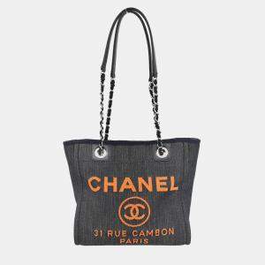 Chanel Navy Denim Mini Deauville Tote Bag