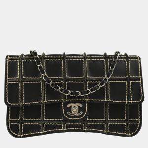 Chanel Black Calfskin Stitch Shoulder Bag