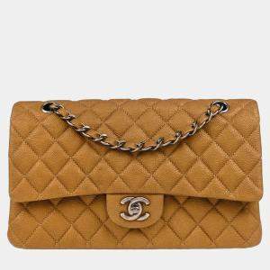 Chanel Brown Calfskin Medium Classic Double Flap Shoulder Bag