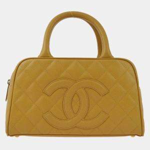 Chanel Beige Calfskin Bowling Bag