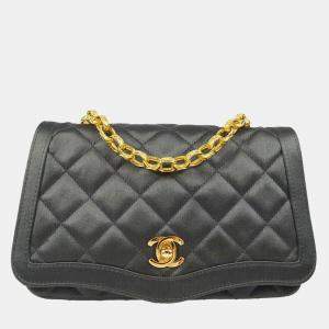 Chanel Satin Single Flap Turnlock Shoulder Bag 