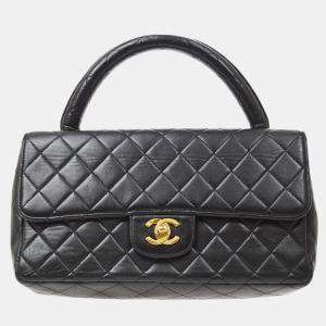 Chanel Black Lambskin Medium Kelly Flap Bag 