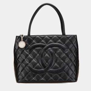 Chanel Black Caviar Medallion Tote