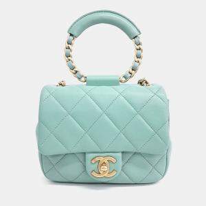 Chanel Blue Leather round top handle shoulder bag