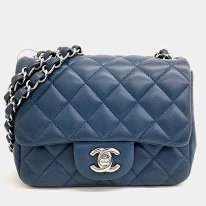 Chanel Blue Leather petit sac crossbody bag