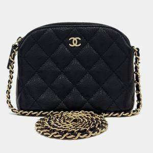 Chanel Black Leather Caviar Mini Crossbody bag