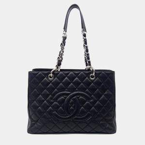 Chanel Black Caviar Leather Grand Shopping Bag