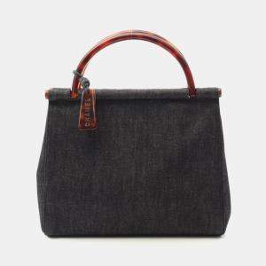 Chanel Denim Vintage Resin Top Handle Bag 