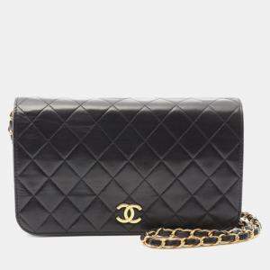 Chanel Black Quilted Leather Full Flap Shoulder Bag