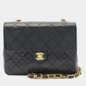 Chanel Black Quilted Lambskin Square Single Flap Bag