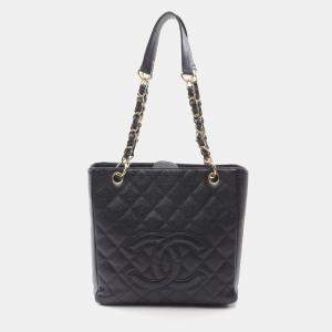 Chanel Black Leather PST Chain Shoulder Bag