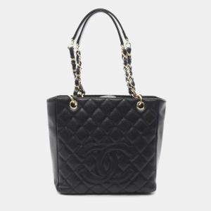 Chanel Black Leather PST Chain Shoulder Bag