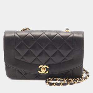 Chanel Black Leather Diana Shulder Bag