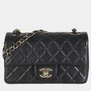 Chanel Black Quilted Lambskin Mini Rectangular Flap Bag