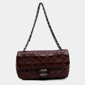 Chanel Burgundy Vinyl Rock In Moscow Single Flap