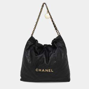 Chanel Black Soft Caviar Leather Small Chanel 22 Handbag