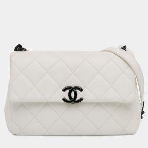 Chanel White Medium Quilted Caviar My Everything Flap