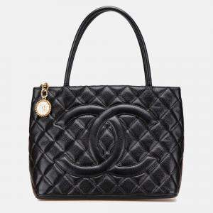 Chanel Black Caviar Medallion Tote
